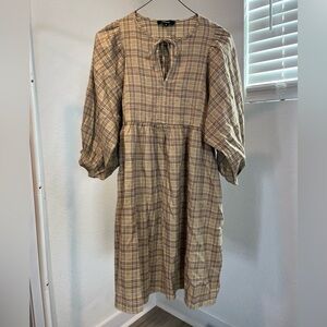 Wishlist Plaid Long Sleeve Dress